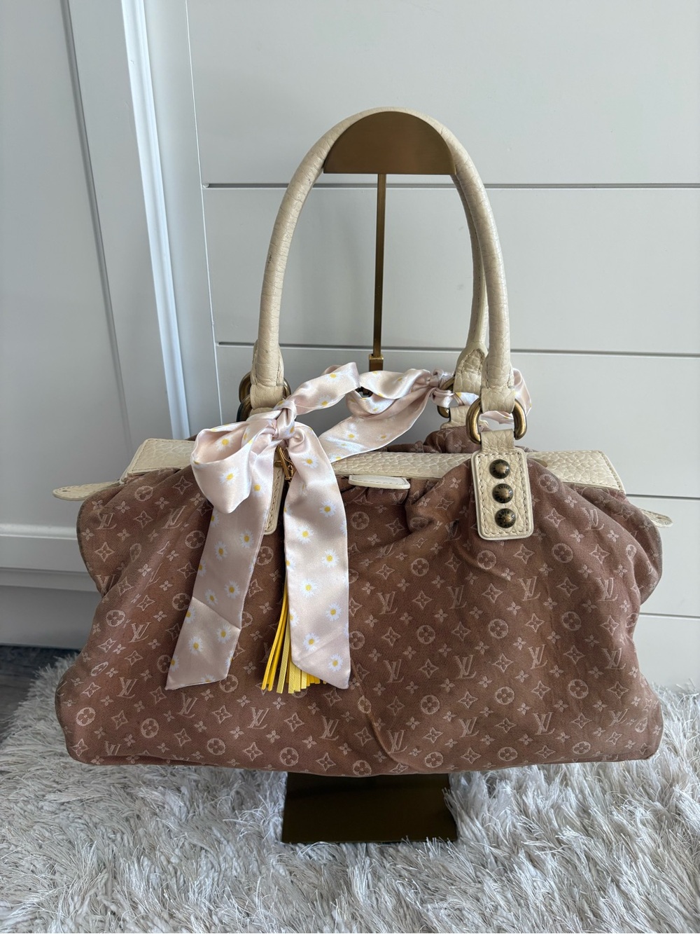 MOTHERS DAY SALE Louis Vuitton Pink Beige Monogram Canvas Tote Bag